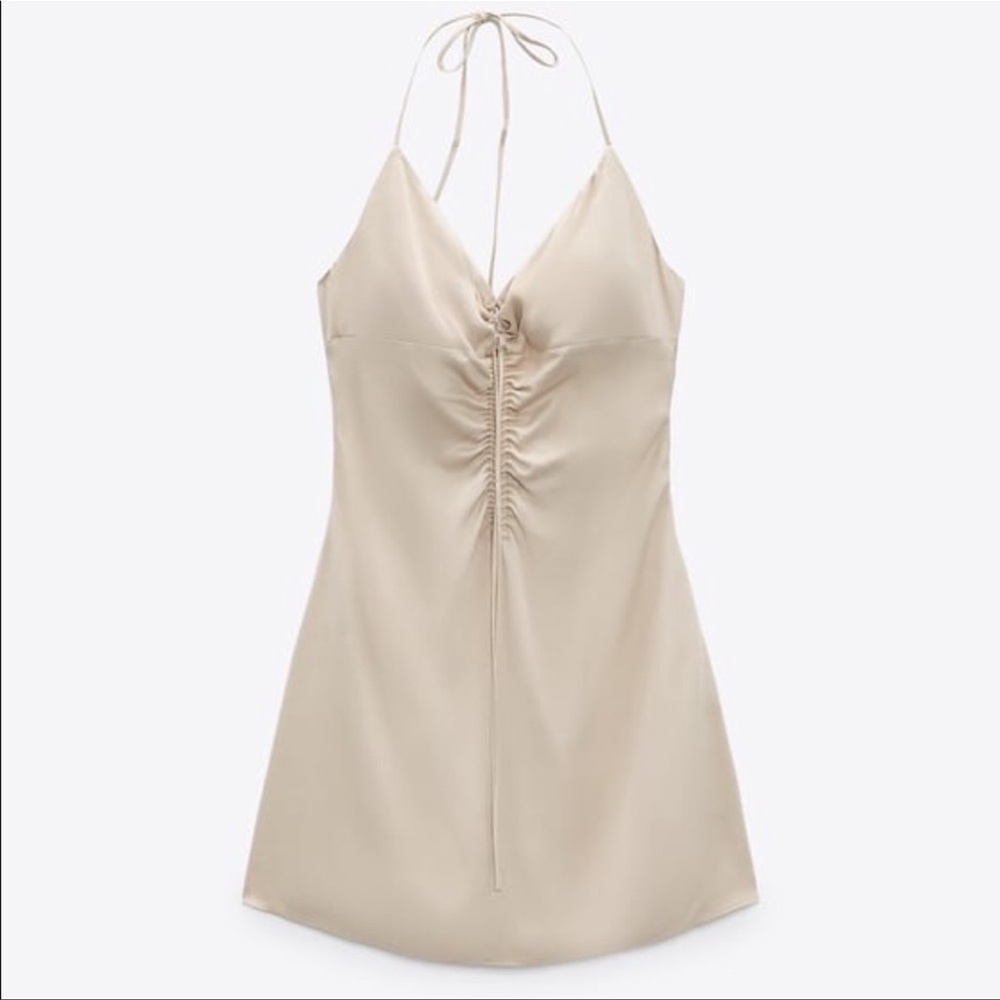 Zara Satin Halter Dress NWT